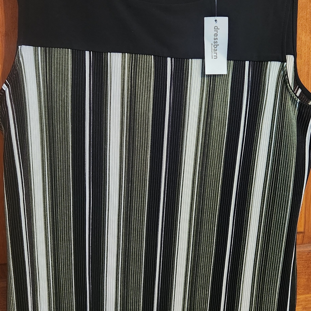 Roz & Ali Black and Olive Striped Tunic